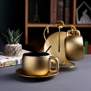 NEW ARRIVAL - EXCLUSIVE GOLD MODERN CUP & SAUCER SET