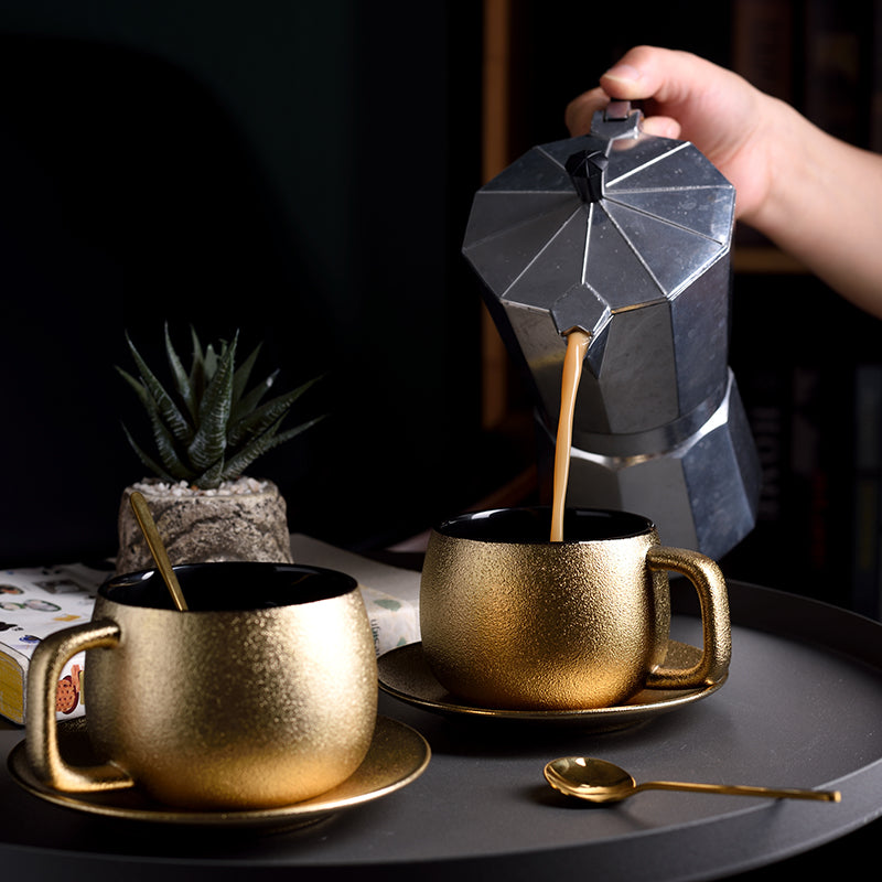 NEW ARRIVAL - EXCLUSIVE GOLD MODERN CUP & SAUCER SET