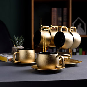 NEW ARRIVAL - EXCLUSIVE GOLD MODERN CUP & SAUCER SET