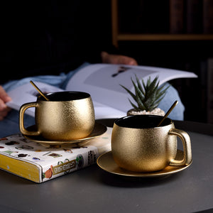 NEW ARRIVAL - EXCLUSIVE GOLD MODERN CUP & SAUCER SET